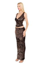 Load image into Gallery viewer, COUCOO BIAFO SKIRT IN PEPPER PAILLETTE/PECAN PAILLETTE