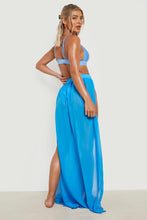 Load image into Gallery viewer, BOOHOO DIAMANTE JEWEL MAXI BEACH SKIRT IN BLUE