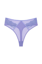 Load image into Gallery viewer, MAISIE BLUE LACE TRIM HIGHWAIST THONG, SUSPENDER AND BRA SET