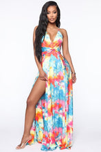Load image into Gallery viewer, FASHION NOVA 'PAINTING IN COLOUR' MAXI DRESS IN MULTI COLOUR