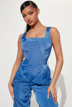 Load image into Gallery viewer, FASHION NOVA MEANT TO BE UTILITY JUMPSUIT IN ROYAL
