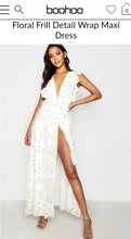 Load image into Gallery viewer, BOOHOO FLORAL FRILL DETAIL WRAP MAXI DRESS
