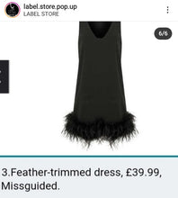 Load image into Gallery viewer, MISSGUIDED FEATHER TRIM SLEEVELESS DRESS
