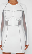 Load image into Gallery viewer, MANIERE DE VOIR 'CORSET T.SHIRT' BODYCON MINI DRESS IN WHITE