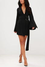 Load image into Gallery viewer, PRETTY LITTLE THING OVERSIZED RING DETAIL BLAZER DRESS IN BLACK, SIZE 8