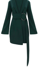 Load image into Gallery viewer, PRETTY LITTLE THING OVERSIZED RING DETAIL BLAZER DRESS IN BLACK, SIZE 8