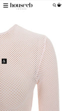 Load image into Gallery viewer, HOUSE OF CB BLUSH KNITTED STRETCH MESH LONG SLEEVED TOP, SIZE M/L