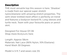 Load image into Gallery viewer, HOUSE OF CB SHADOW CREAM KNITTED STRETCH MESH BODYSUIT