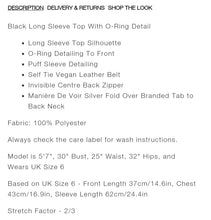 Load image into Gallery viewer, MANIERE DE VOIR BLACK LONG SLEEVED TOP WITH O RINGO RETAIL