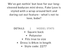 Load image into Gallery viewer, OH POLLY FAKE LOVE CUT OUT LONG SLEEVE BODYCON MINI DRESS IN PURPLE, SIZE 10