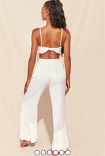 Load image into Gallery viewer, OH POLLY 'LUXERY ESCAPE' FRILL SATIN TROUSERS IN WHITE