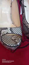 Load image into Gallery viewer, Christian Louboutin Two Tone Python Leather N°Prive Peep Toe Platform Slingback
