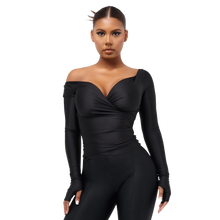 Load image into Gallery viewer, COUCOO LANAI LONG SLEEVED TOP IN SQUID INK