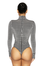 Load image into Gallery viewer, NAKED WARDROBE 'THE TIMELESS VELVET HOUNDSTOOTH' BODYSUIT