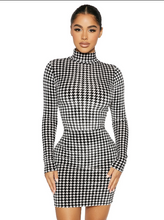 Load image into Gallery viewer, NAKED WARDROBE 'THE TIMELESS VELVET HOUNDSTOOTH' BODYSUIT