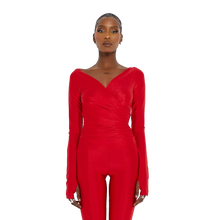 Load image into Gallery viewer, COUCOO LANAI LONG SLEEVE TOP IN RED FLAG
