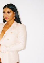 Load image into Gallery viewer, LEMONS ND MELONS 'HOPSACK' DOUBLE BREASTED BLAZER BEIGE