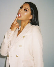 Load image into Gallery viewer, LEMONS ND MELONS 'HOPSACK' DOUBLE BREASTED BLAZER BEIGE