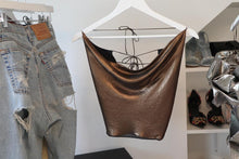 Load image into Gallery viewer, FOR LOVE AND LEMONS BLACKJACK COWL NECK IN BRONZE METALLIC, SIZE USA S