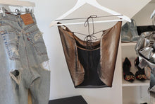 Load image into Gallery viewer, FOR LOVE AND LEMONS BLACKJACK COWL NECK IN BRONZE METALLIC, SIZE USA S