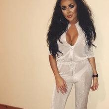 Load image into Gallery viewer, OH POLLY 'ALL THAT GLITTERS' METALIC JUMPSUIT