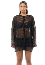 Load image into Gallery viewer, COUCOO BLACK MESH LONG SLEEVE TOP