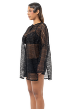 Load image into Gallery viewer, COUCOO BLACK MESH LONG SLEEVE TOP
