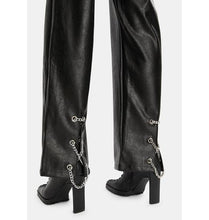 Load image into Gallery viewer, THE KRIPT STORE 'FLORI' VEGAN LEATHER PANTS IN BLACK