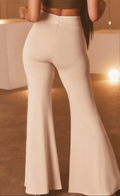 Load image into Gallery viewer, OH POLLY 'KNOTTY BUT NICE' KNOT FRONT FLARED TROUSERS IN CREAM
