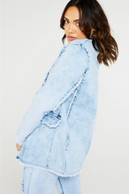 Load image into Gallery viewer, JADED LONDON BLEACH DENIM OVERSIZE BLAZER