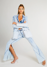Load image into Gallery viewer, JADED LONDON BLEACH DENIM OVERSIZE BLAZER