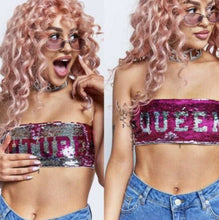 Load image into Gallery viewer, JADED LONDON 'FLIP SEQUIN' FUTURE QUEEN BANDEAU BIKINI TOP
