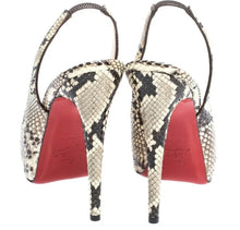 Load image into Gallery viewer, Christian Louboutin Two Tone Python Leather N°Prive Peep Toe Platform Slingback