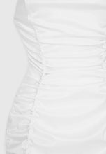 Load image into Gallery viewer, MANIERE DE VOIR RUCHED SATIN MINI DRESS - WHITE