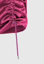 Load image into Gallery viewer, MANIERE DE VOIR RUCHED SATIN MINI DRESS - HOT PINK