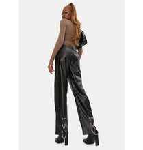 Load image into Gallery viewer, THE KRIPT STORE 'FLORI' VEGAN LEATHER PANTS IN BLACK
