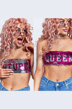 Load image into Gallery viewer, JADED LONDON 'FLIP SEQUIN' FUTURE QUEEN BANDEAU BIKINI TOP