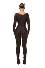 Load image into Gallery viewer, COUCOO LANAI LONG SLEEVE TOP IN CHOCOLATE

