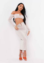 Load image into Gallery viewer, MISSY EMPIRE 'MCKENNA SAND CUT OUT' STRAP MIDI SKIRT AND TOP