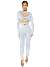 Load image into Gallery viewer, NAKED WARDROBE 'GLOW ON' JUMPSUIT IN BLUE
