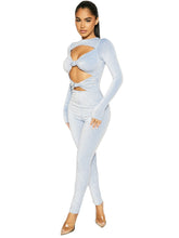 Load image into Gallery viewer, NAKED WARDROBE 'GLOW ON' JUMPSUIT IN BLUE