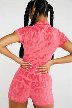 Load image into Gallery viewer, JADED LONDON TOWELLING PLAYSUIT IN PINK