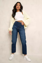 Load image into Gallery viewer, BOOHOO PETITE MOM JEANS BASIC 5 POCKET PANTS IN DARK BLUE