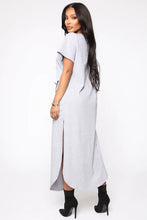Load image into Gallery viewer, FASHION NOVA SEND ME YOUR LOCATION MAXI DRESS IN HEATHER GREY
