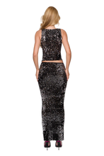 Load image into Gallery viewer, COUCOO BIAFO SKIRT IN PEPPER PAILLETTE/PECAN PAILLETTE
