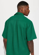 Load image into Gallery viewer, FASHION NOVA MEN&#39;S SHOW UP SHORT CUBAN SHIRT IN BOTTLE GREEN
