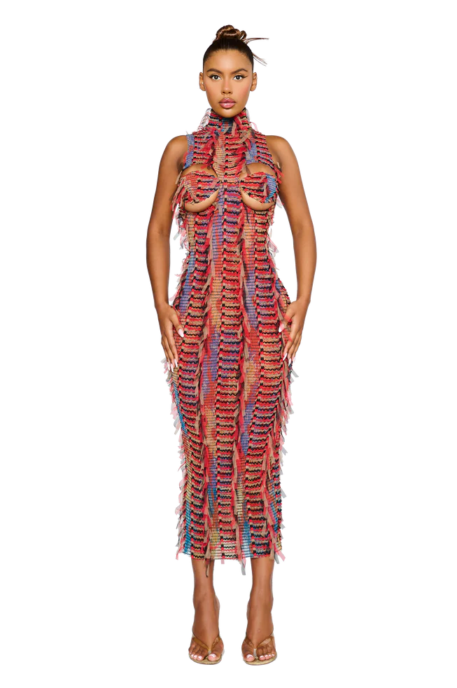 COUCOO FURKA DRESS IN RED TAPE
