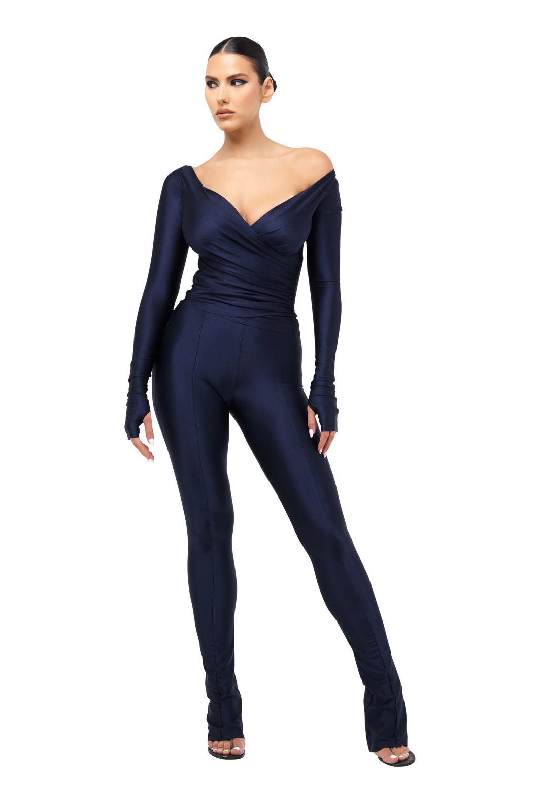 COUCOO LANAI LEGGINGS AND LONG SLEEVE TOP SET IN MIDNIGHT SKY