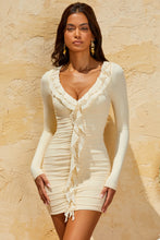 Load image into Gallery viewer, OH POLLY YARA RUFFLE MINI DRESS IN BEIGE
