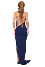Load image into Gallery viewer, COUCOO CORVARO HIGH SPLIT MAXI DRESS IN HONEY LIME / RED / ARABICA / DEEP BERRY

